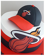 Miami Heat Basketball Theme Birthday Cake
